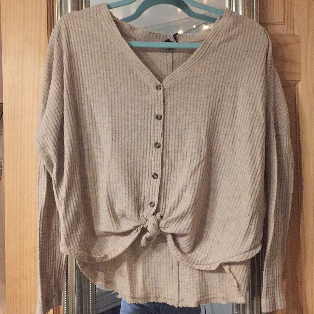 Urban outfitters thermal tie front top